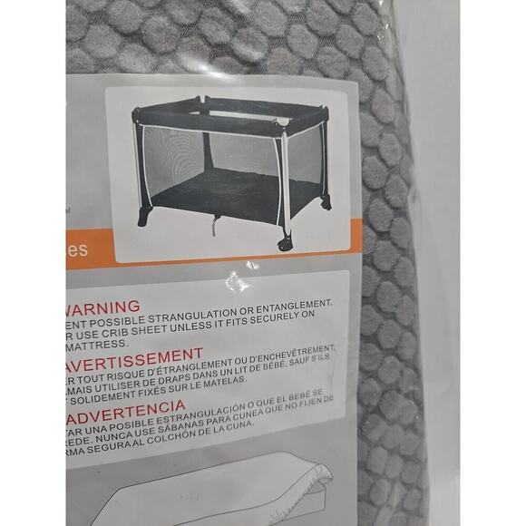 Blue Snail Baby Gray Textured Soft Changing Table Fitted Sheet Portable Stretchy - Picture 4 of 8